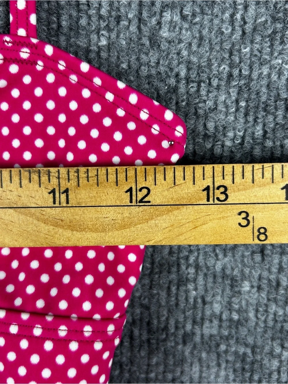 NWT Lands End Girls Hot Pink Polka Dot Ruffle One Piece Swimsuit Bathing Suit 14